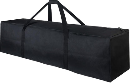 1-Pack 46 Inch Extra Large Zippered Duffel Bag for Travel Camping Sports Equipment Storage, Waterproof Foldable Luggage Bag with Padded Handles (Black)