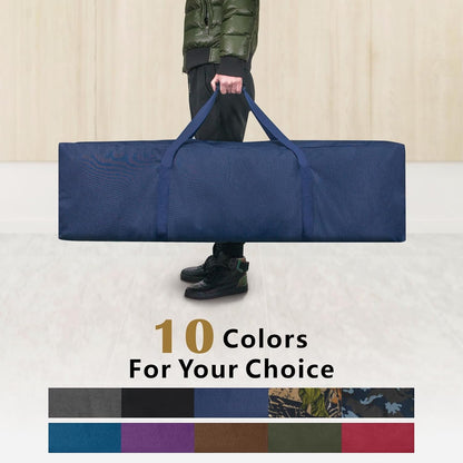 1-Pack 46 Inch Extra Large Zippered Duffel Bag for Travel Camping Sports Equipment Storage, Waterproof Foldable Luggage Bag with Padded Handles (Black)
