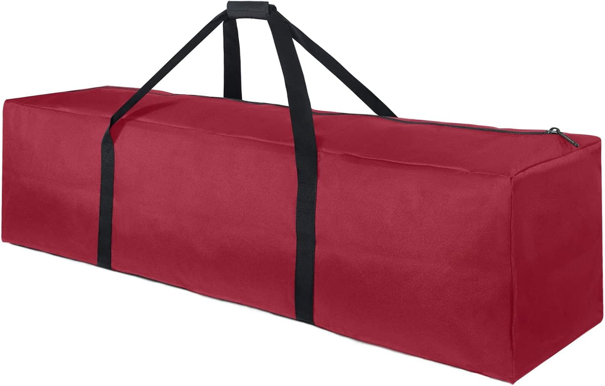 1-Pack 46 Inch Extra Large Zippered Duffel Bag for Travel Camping Sports Equipment Storage, Waterproof Foldable Luggage Bag with Padded Handles (Black)