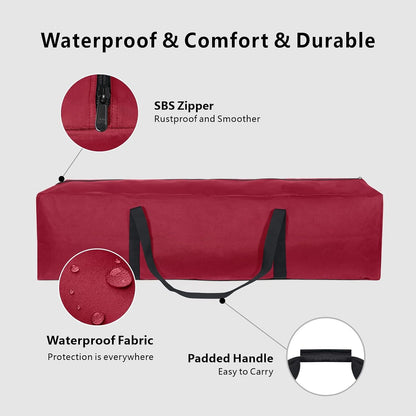1-Pack 46 Inch Extra Large Zippered Duffel Bag for Travel Camping Sports Equipment Storage, Waterproof Foldable Luggage Bag with Padded Handles (Black)
