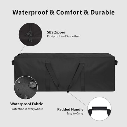 1-Pack 46 Inch Extra Large Zippered Duffel Bag for Travel Camping Sports Equipment Storage, Waterproof Foldable Luggage Bag with Padded Handles (Black)
