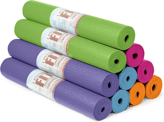 Economy 3mm Bulk Yoga Mats, 10 Pack, 68x24in