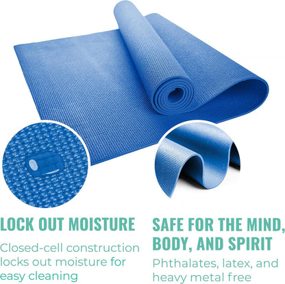 Economy 3mm Bulk Yoga Mats, 10 Pack, 68x24in