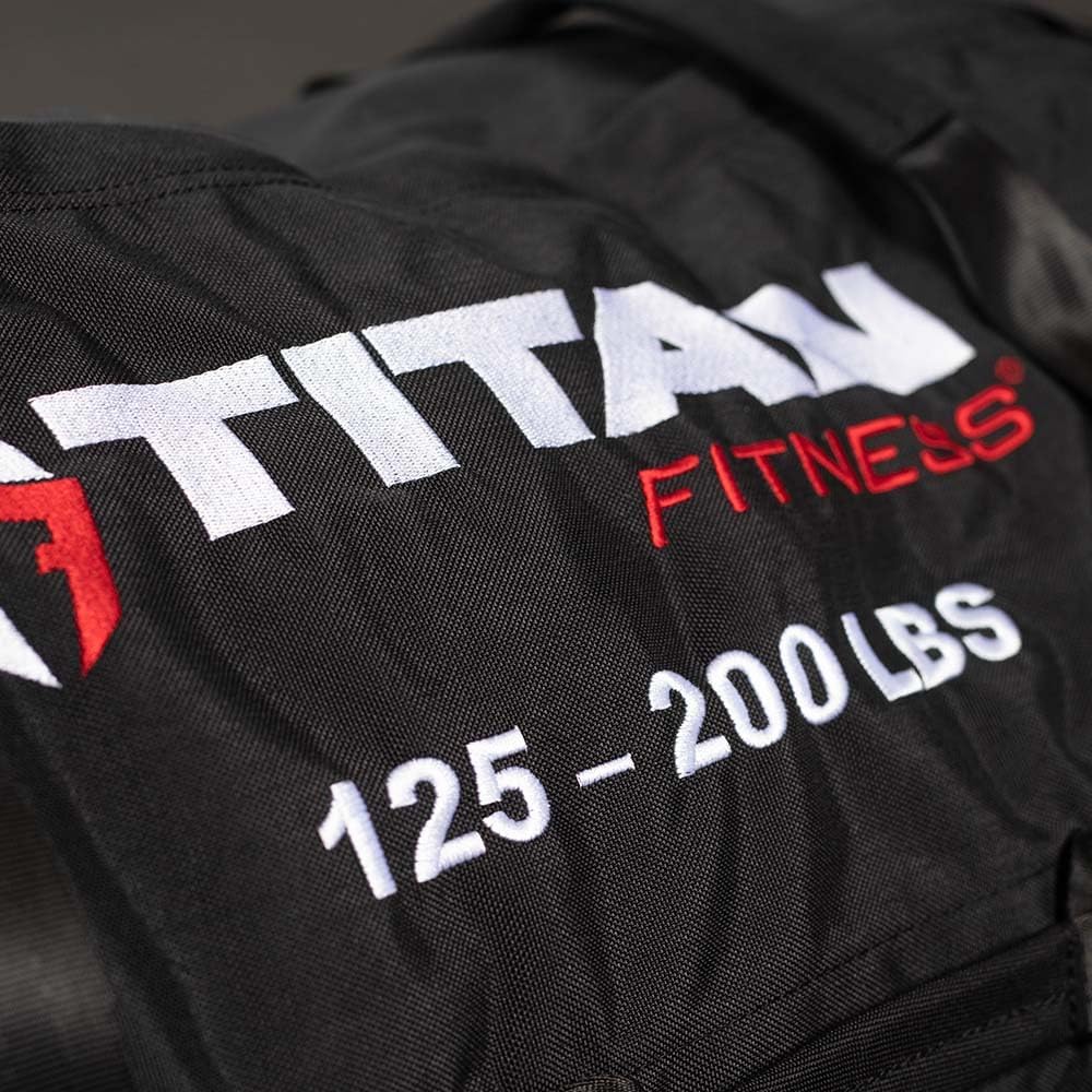 125-200 LB PRO Strongman Sandbags, Double Layer, 1050D Cordura, Black, Carry Home Gym Training