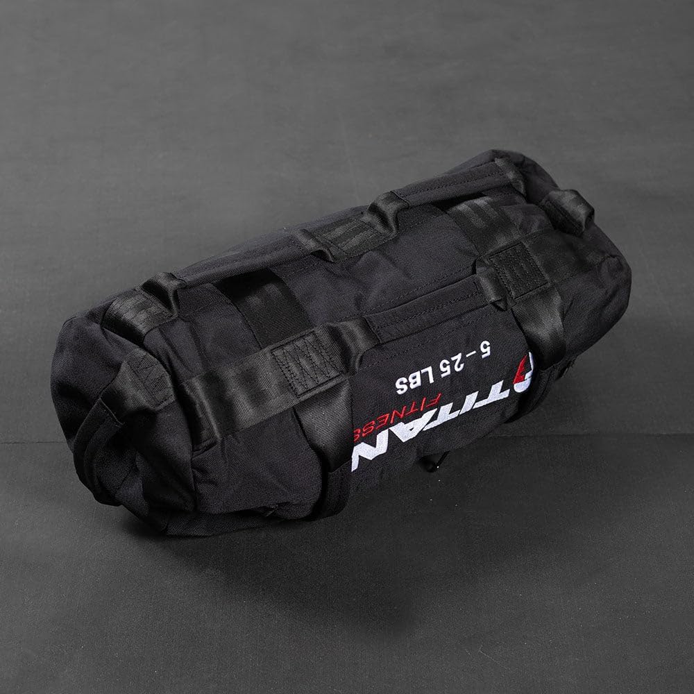 125-200 LB PRO Strongman Sandbags, Double Layer, 1050D Cordura, Black, Carry Home Gym Training