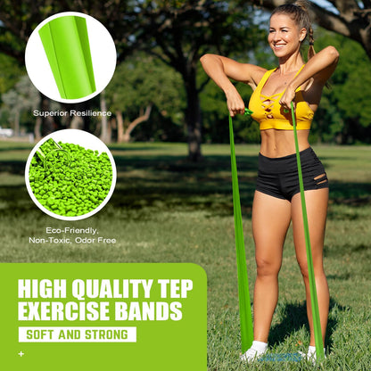 3 Levels Non-Latex Exercise Bands for Physical Therapy & Yoga, Professional Resistance Bands Set for Working Out, Strength Training, Pilates & Rehab, TPE Elastic Stretch Bands for Seniors, Women