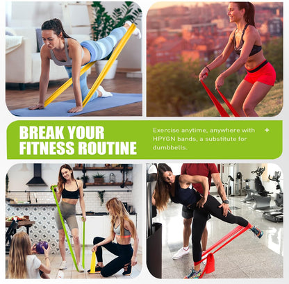 3 Levels Non-Latex Exercise Bands for Physical Therapy & Yoga, Professional Resistance Bands Set for Working Out, Strength Training, Pilates & Rehab, TPE Elastic Stretch Bands for Seniors, Women