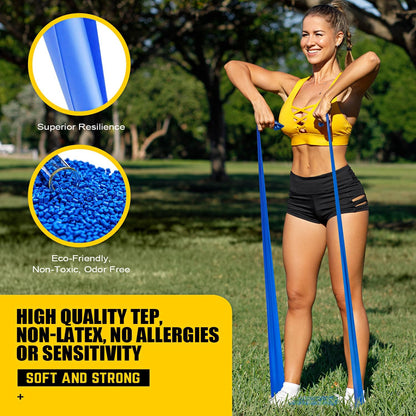 3 Levels Non-Latex Exercise Bands for Physical Therapy & Yoga, Professional Resistance Bands Set for Working Out, Strength Training, Pilates & Rehab, TPE Elastic Stretch Bands for Seniors, Women