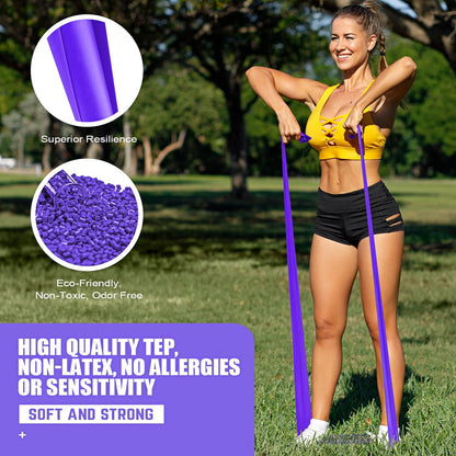 3 Levels Non-Latex Exercise Bands for Physical Therapy & Yoga, Professional Resistance Bands Set for Working Out, Strength Training, Pilates & Rehab, TPE Elastic Stretch Bands for Seniors, Women