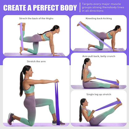 3 Levels Non-Latex Exercise Bands for Physical Therapy & Yoga, Professional Resistance Bands Set for Working Out, Strength Training, Pilates & Rehab, TPE Elastic Stretch Bands for Seniors, Women