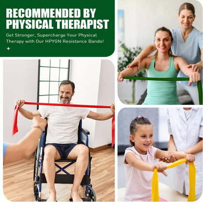 3 Levels Non-Latex Exercise Bands for Physical Therapy & Yoga, Professional Resistance Bands Set for Working Out, Strength Training, Pilates & Rehab, TPE Elastic Stretch Bands for Seniors, Women