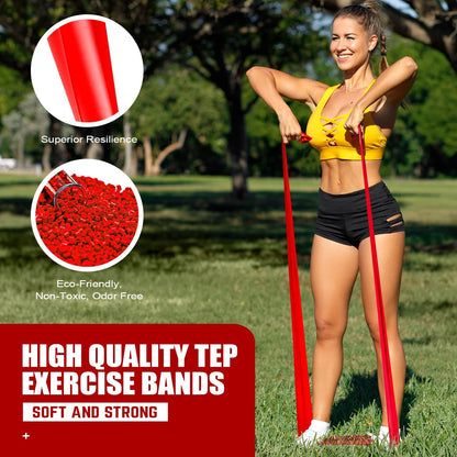 3 Levels Non-Latex Exercise Bands for Physical Therapy & Yoga, Professional Resistance Bands Set for Working Out, Strength Training, Pilates & Rehab, TPE Elastic Stretch Bands for Seniors, Women