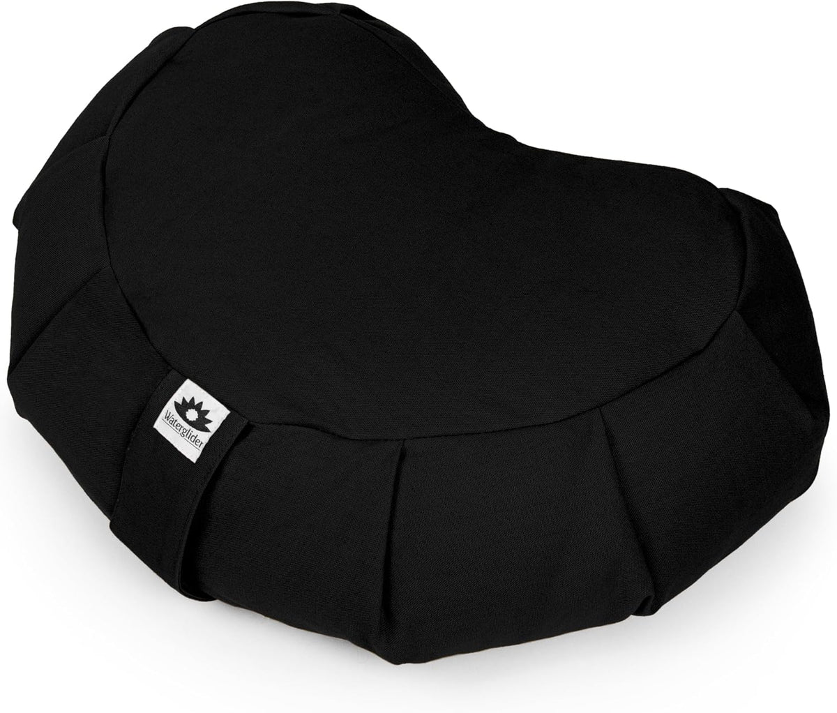 Meditation Cushion (Anthracite) Crescent, Buckwheat Husk Filled, Floor Pillow or Cushions, Yoga Seat, Zafu, Made in The USA