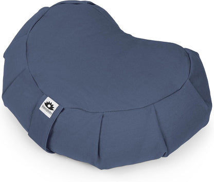 Meditation Cushion (Anthracite) Crescent, Buckwheat Husk Filled, Floor Pillow or Cushions, Yoga Seat, Zafu, Made in The USA