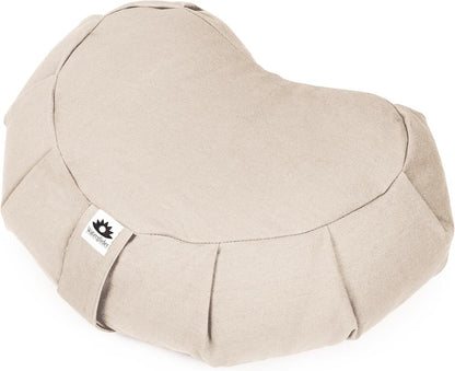 Meditation Cushion (Anthracite) Crescent, Buckwheat Husk Filled, Floor Pillow or Cushions, Yoga Seat, Zafu, Made in The USA