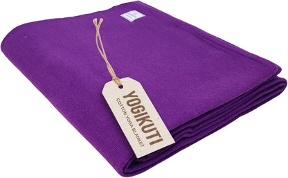 Iyengar Cotton Yoga Blanket Set of One – Thick Handwoven Yoga Blankets for Restorative Yoga, Meditation & Pranayama – Premium Cotton Yoga Blanket for Support & Comfort in Pranayama (Orange)