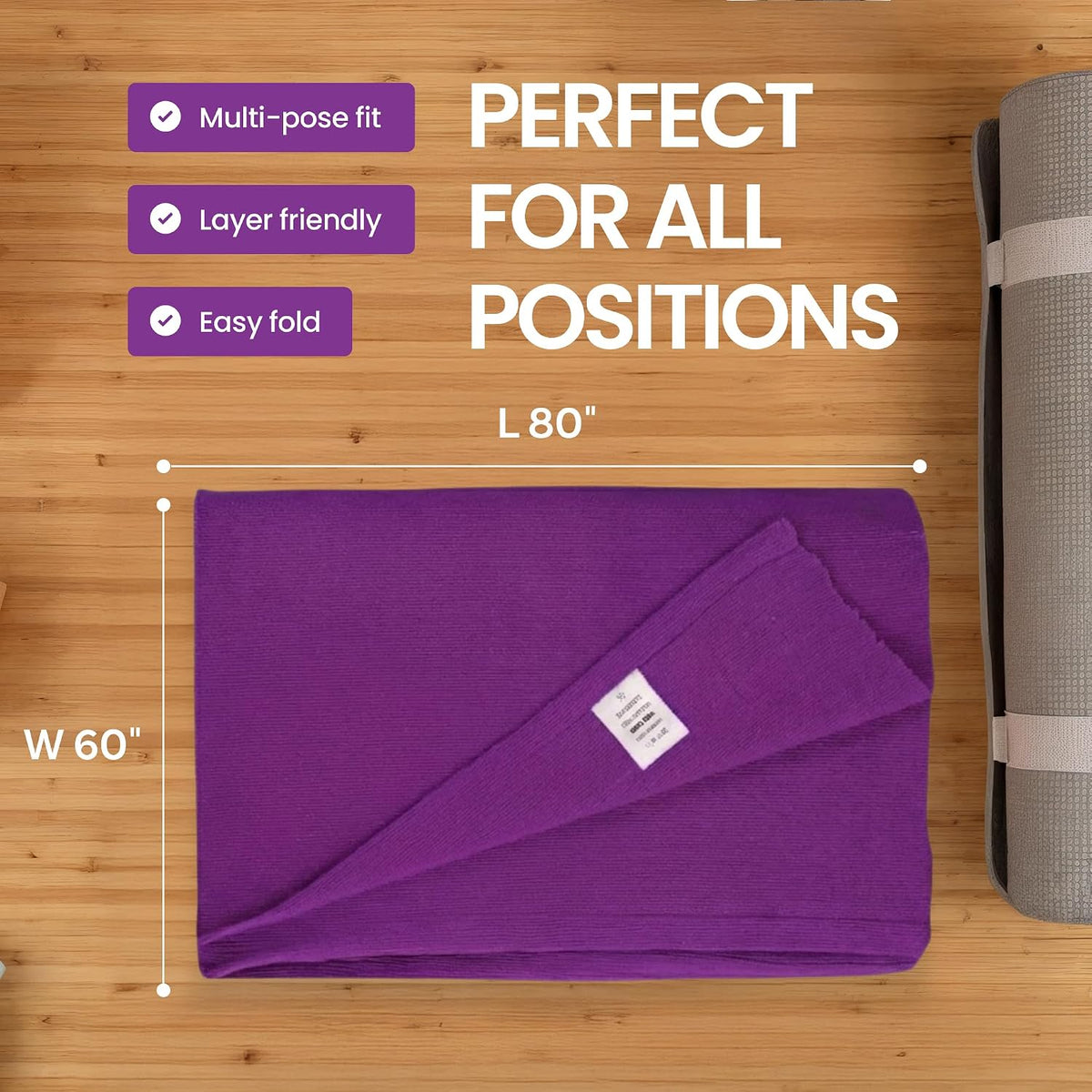 Iyengar Cotton Yoga Blanket Set of One – Thick Handwoven Yoga Blankets for Restorative Yoga, Meditation & Pranayama – Premium Cotton Yoga Blanket for Support & Comfort in Pranayama (Orange)
