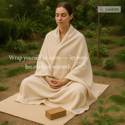 Iyengar Cotton Yoga Blanket Set of One – Thick Handwoven Yoga Blankets for Restorative Yoga, Meditation & Pranayama – Premium Cotton Yoga Blanket for Support & Comfort in Pranayama (Orange)
