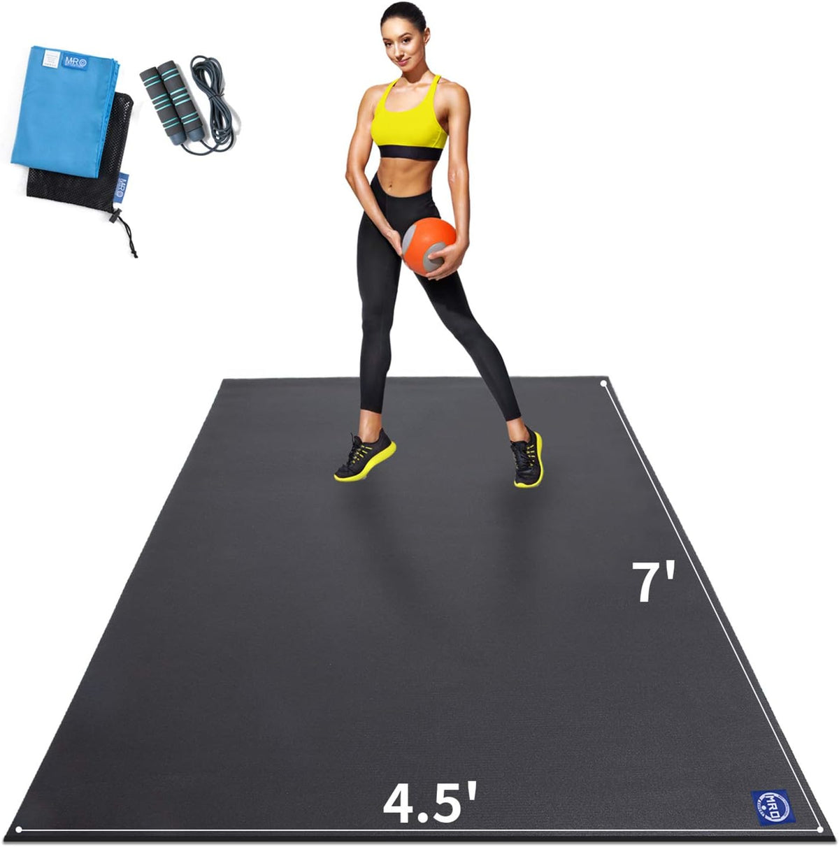 Extra Large Exercise Mat 8'x4.5'/7'x4.5'/6'x4.5'(7mm)
