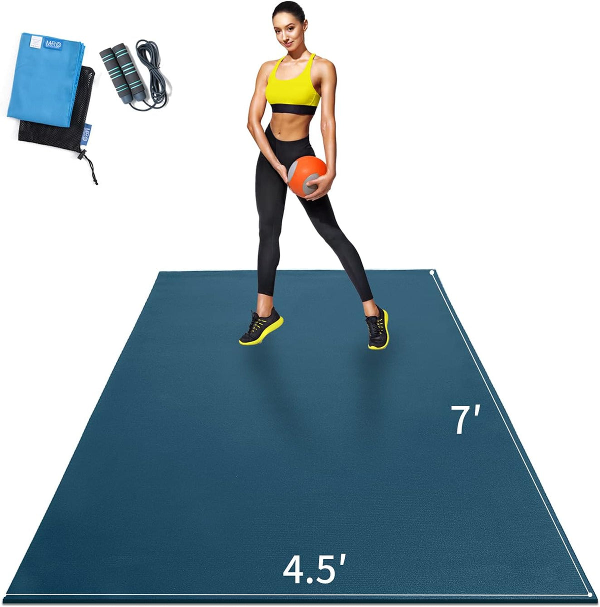 Extra Large Exercise Mat 8'x4.5'/7'x4.5'/6'x4.5'(7mm)