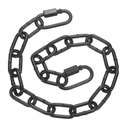 2 Pcs Gate Chain Lock, 26 in x 3mm Dia Alloy Steel Hanging Chain Lock with 2 Clasps for Stall Barn Fence Gate Hammock Swing Punching Sandbag Yoga Gym, Black