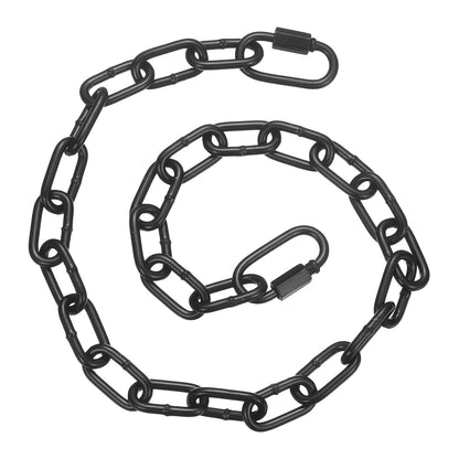 2 Pcs Gate Chain Lock, 26 in x 3mm Dia Alloy Steel Hanging Chain Lock with 2 Clasps for Stall Barn Fence Gate Hammock Swing Punching Sandbag Yoga Gym, Black