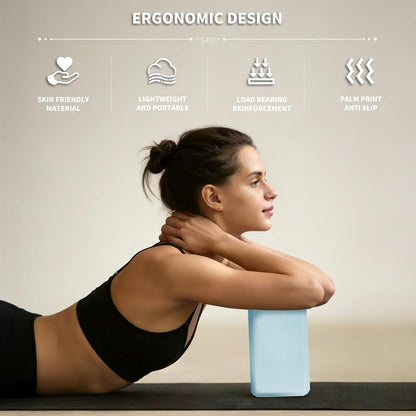 Yoga Blocks 2 Pcs, 9"x6"x3" Yoga Brick Foam Blocks EVA Foam Block Yoga Props Accessories for Yoga Pilates Stretching and Meditation