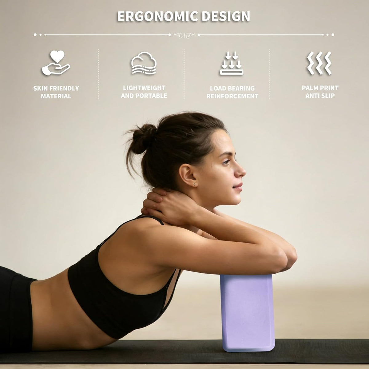 Yoga Blocks 2 Pcs, 9"x6"x3" Yoga Brick Foam Blocks EVA Foam Block Yoga Props Accessories for Yoga Pilates Stretching and Meditation