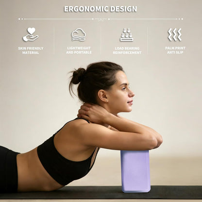 Yoga Blocks 2 Pcs, 9"x6"x3" Yoga Brick Foam Blocks EVA Foam Block Yoga Props Accessories for Yoga Pilates Stretching and Meditation