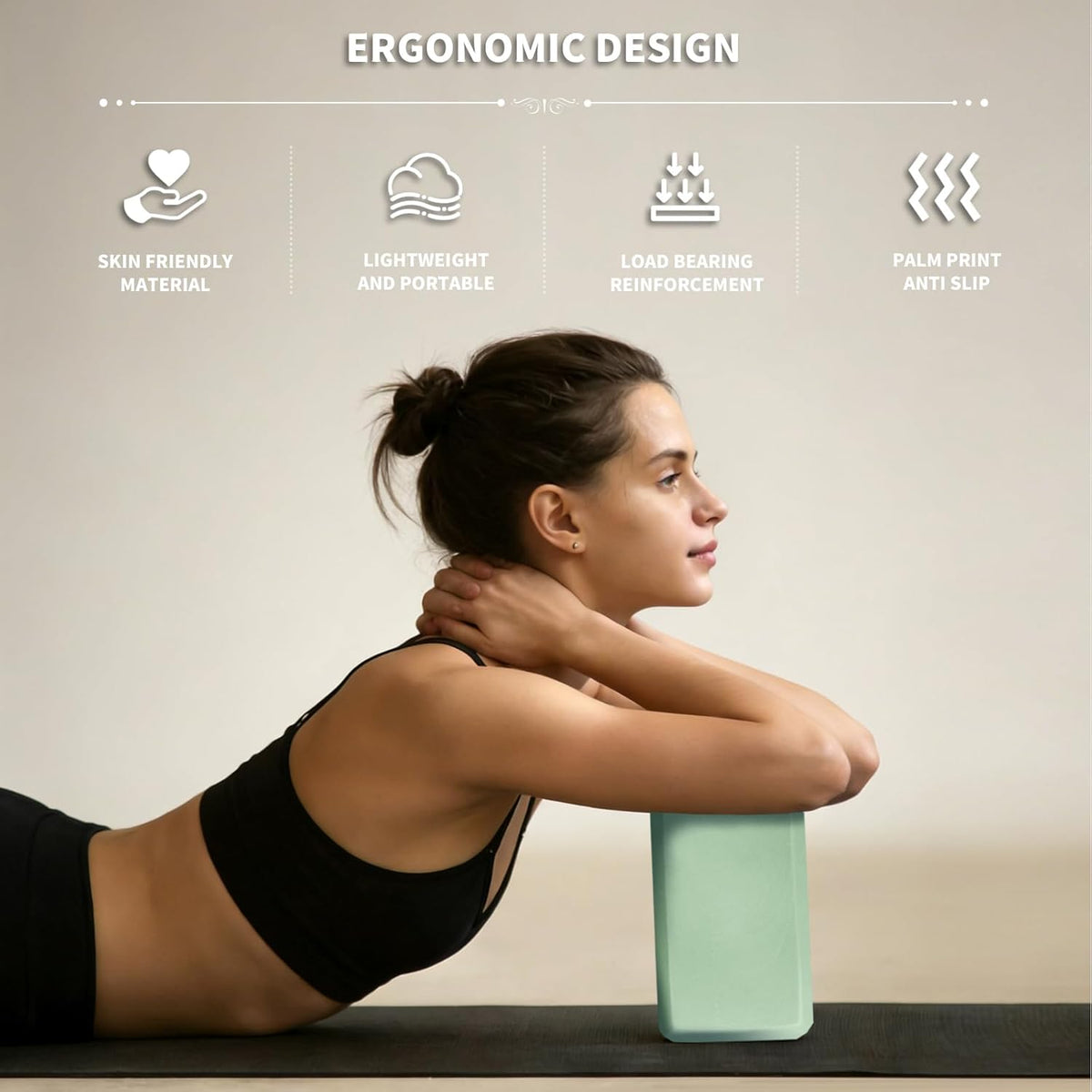 Yoga Blocks 2 Pcs, 9"x6"x3" Yoga Brick Foam Blocks EVA Foam Block Yoga Props Accessories for Yoga Pilates Stretching and Meditation