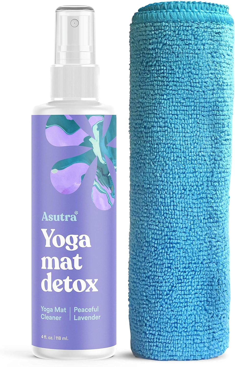 ASUTRA Bundle Set, Yoga Mat Cleaner Spray, Relief Cream, Microfiber Towel | Water-Based Cleaner, Post-Workout, Cooling Muscle Relief Cream with Magnesium, Pilates, Athletes, Yoga Practitioners