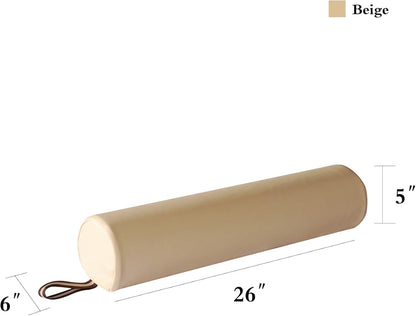 6" 3/4 Round Massage Bolster Pillow Cushion for Massage Tables- Black