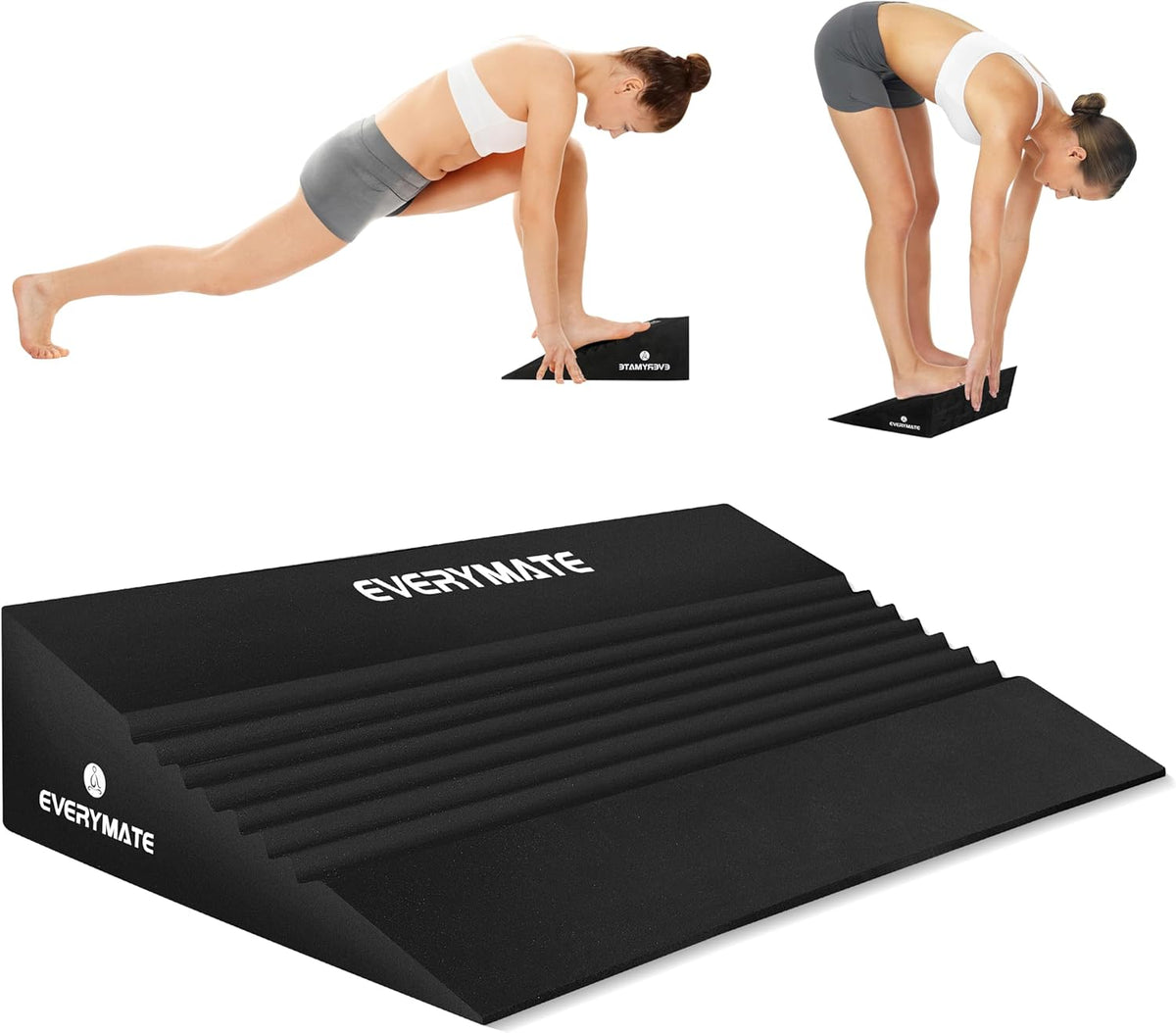 Slant Board Calf Stretcher, Non-Slip Heel Elevated Squat Wedge Block for Weightlifting and Calf Stretching, Knees Over Toes Equipment 1000LB