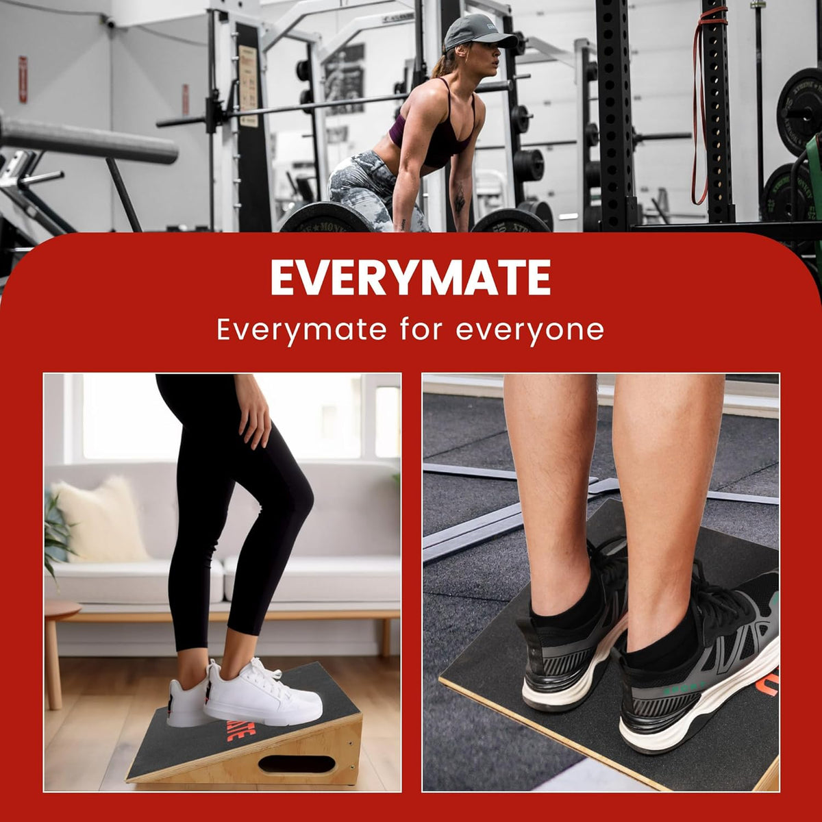 Slant Board Calf Stretcher, Non-Slip Heel Elevated Squat Wedge Block for Weightlifting and Calf Stretching, Knees Over Toes Equipment 1000LB