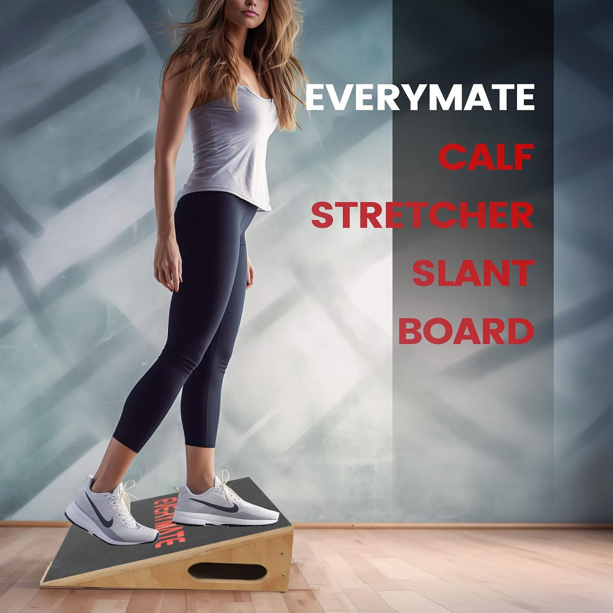 Slant Board Calf Stretcher, Non-Slip Heel Elevated Squat Wedge Block for Weightlifting and Calf Stretching, Knees Over Toes Equipment 1000LB