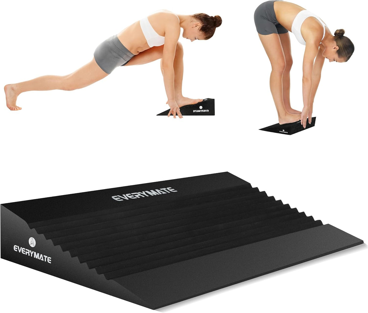 Slant Board Calf Stretcher, Non-Slip Heel Elevated Squat Wedge Block for Weightlifting and Calf Stretching, Knees Over Toes Equipment 1000LB