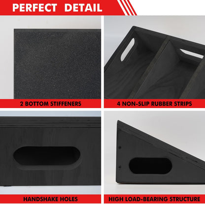Slant Board Calf Stretcher, Non-Slip Heel Elevated Squat Wedge Block for Weightlifting and Calf Stretching, Knees Over Toes Equipment 1000LB