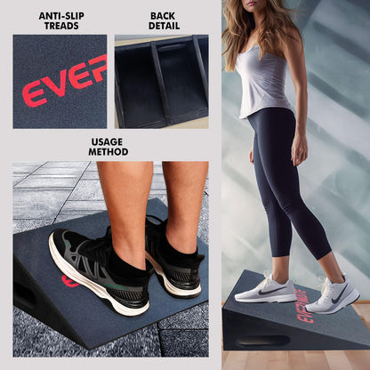 Slant Board Calf Stretcher, Non-Slip Heel Elevated Squat Wedge Block for Weightlifting and Calf Stretching, Knees Over Toes Equipment 1000LB