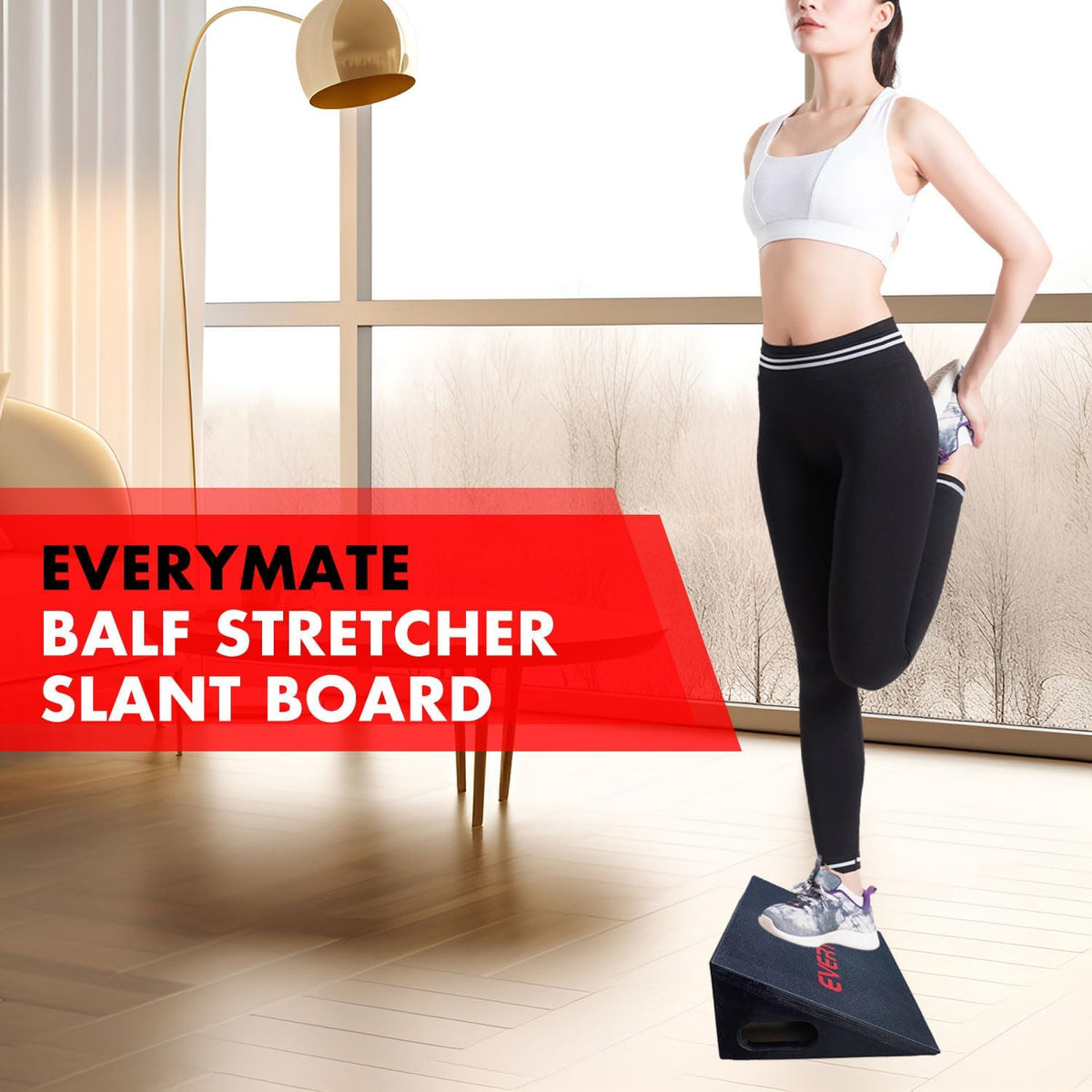 Slant Board Calf Stretcher, Non-Slip Heel Elevated Squat Wedge Block for Weightlifting and Calf Stretching, Knees Over Toes Equipment 1000LB