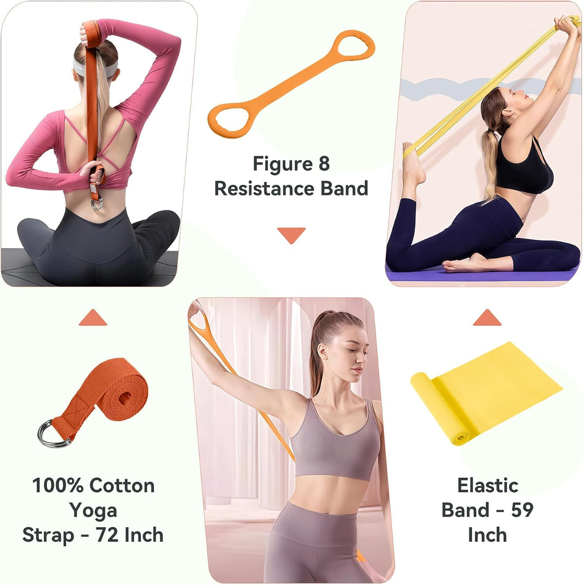 Pilates Ring Kit 12 PCS for Women, Home Workout Equipment with Magic Circle, Mini Exercise Ball, Resistance Bands, Massage Lacrosse, Yoga Strap, Full-Body Fitness Set for Toning & Gift