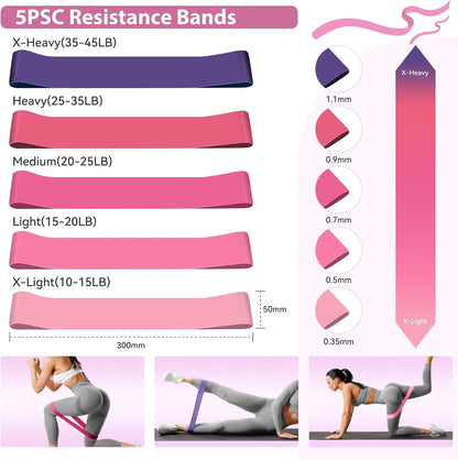 Pilates Ring Kit 12 PCS for Women, Home Workout Equipment with Magic Circle, Mini Exercise Ball, Resistance Bands, Massage Lacrosse, Yoga Strap, Full-Body Fitness Set for Toning & Gift