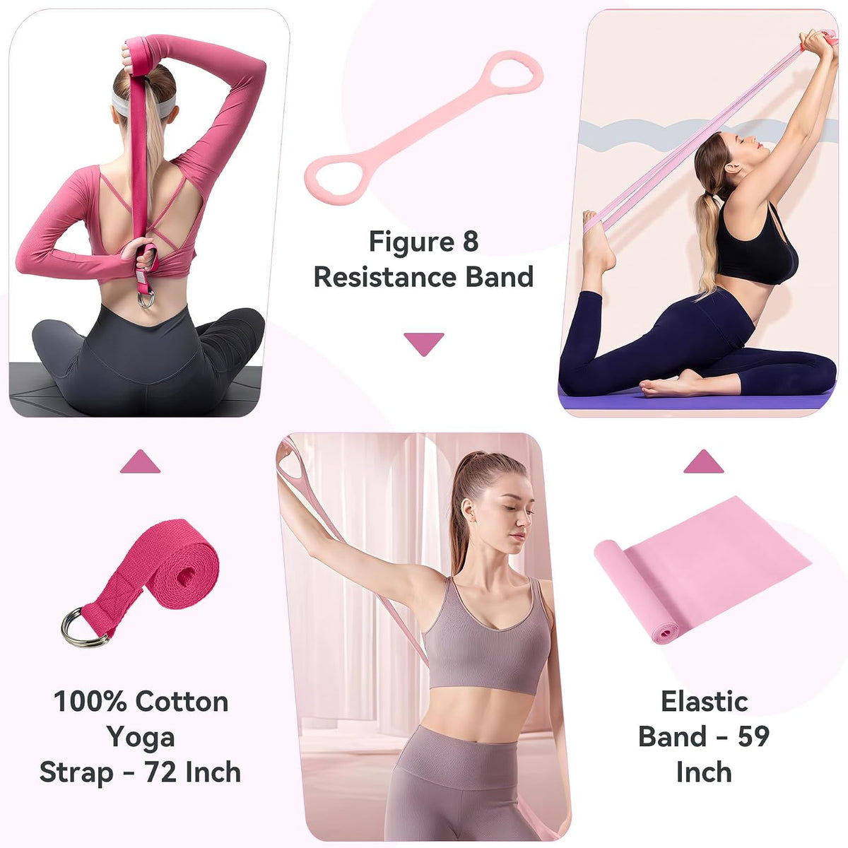 Pilates Ring Kit 12 PCS for Women, Home Workout Equipment with Magic Circle, Mini Exercise Ball, Resistance Bands, Massage Lacrosse, Yoga Strap, Full-Body Fitness Set for Toning & Gift