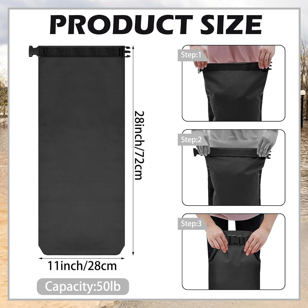 8 Pcs Flood Water Sand Bags Waterproof Sandbags Barrier, Black