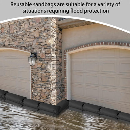 8 Pcs Flood Water Sand Bags Waterproof Sandbags Barrier, Black