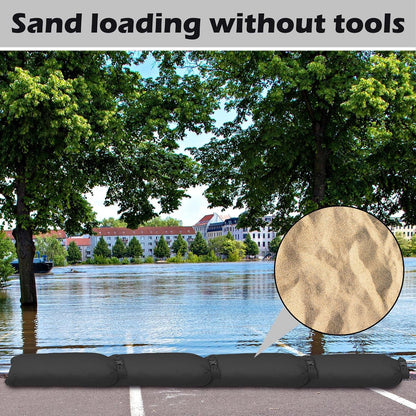 8 Pcs Flood Water Sand Bags Waterproof Sandbags Barrier, Black