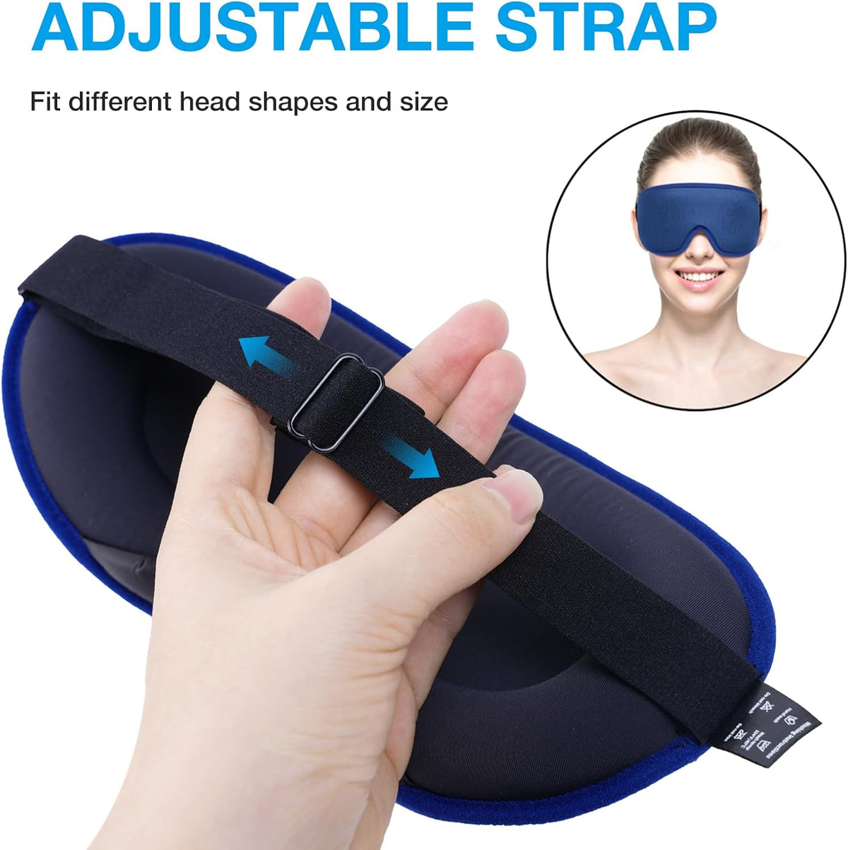 3D Blackout Sleep Mask for Side Sleepers, 5 Pairs Ear Plugs, Purple