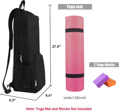 Yoga Mat Bag Carrier with Mesh & Zipper Pockets
