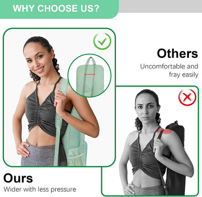 Yoga Mat Bag Carrier with Mesh & Zipper Pockets