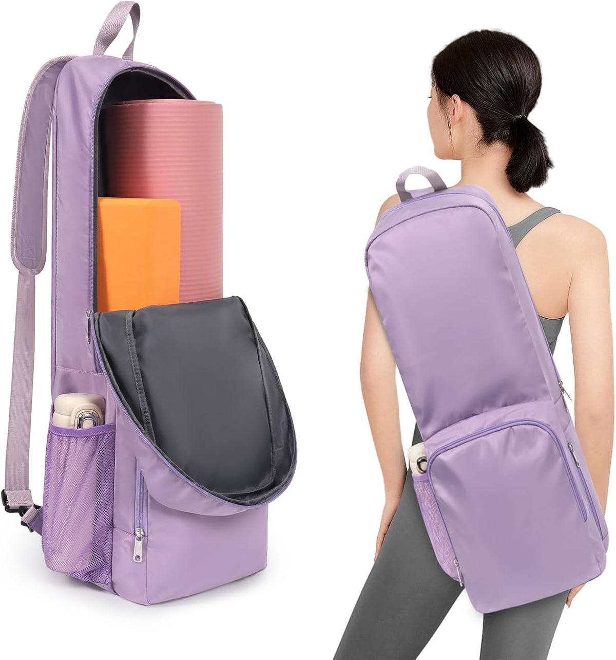 Yoga Mat Bag Carrier with Mesh & Zipper Pockets