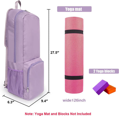 Yoga Mat Bag Carrier with Mesh & Zipper Pockets